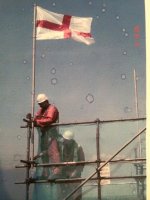 Raising the flag,Roughley power station 2006.jpg