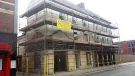 Scaffolding raised at Gloucester club as builders race for Christmas opening.jpg